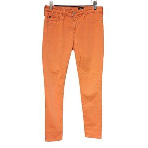 AG | Adriano Goldschmied Women's Orange Denim Mid Rise Skinny Ankle Jeans 27R